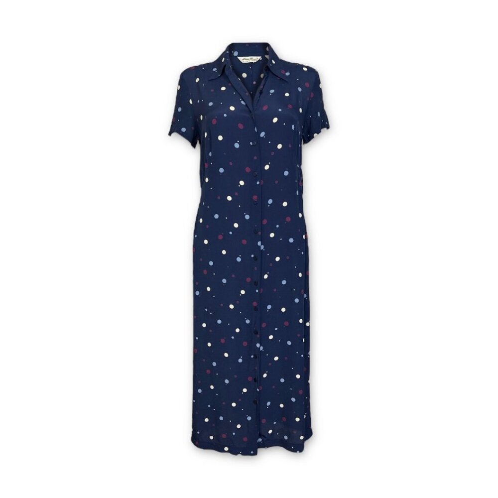 Eddie Bauer Dot Print Midi Shirt Dress - sz Small Petite